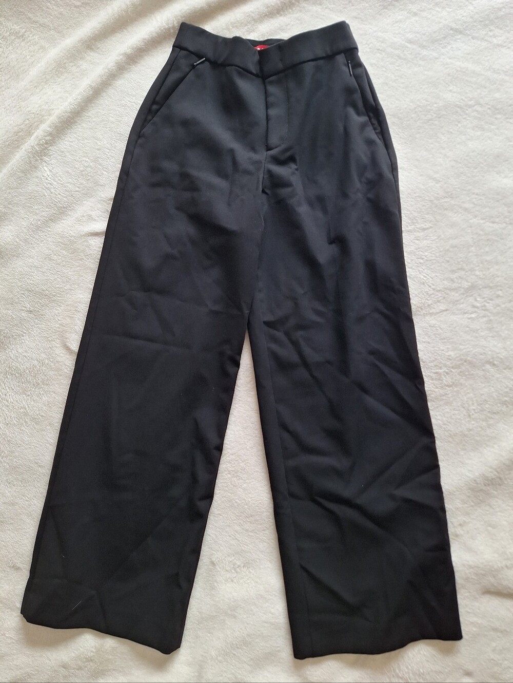 Spanx The Perfect Pant Women XS Petite Black Wide Leg High Rise Dress Trouser